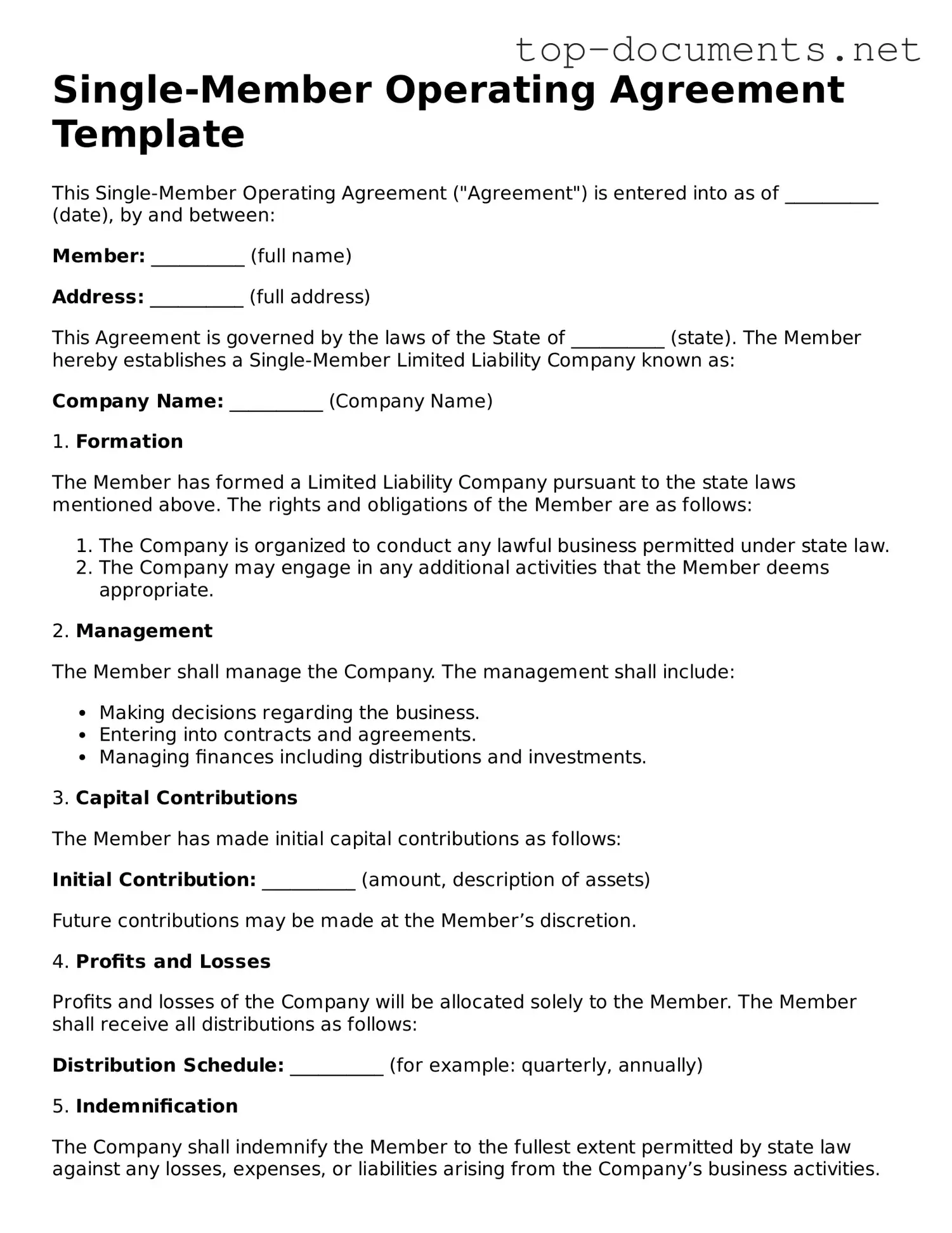 Attorney-Verified Single-Member Operating Agreement Form