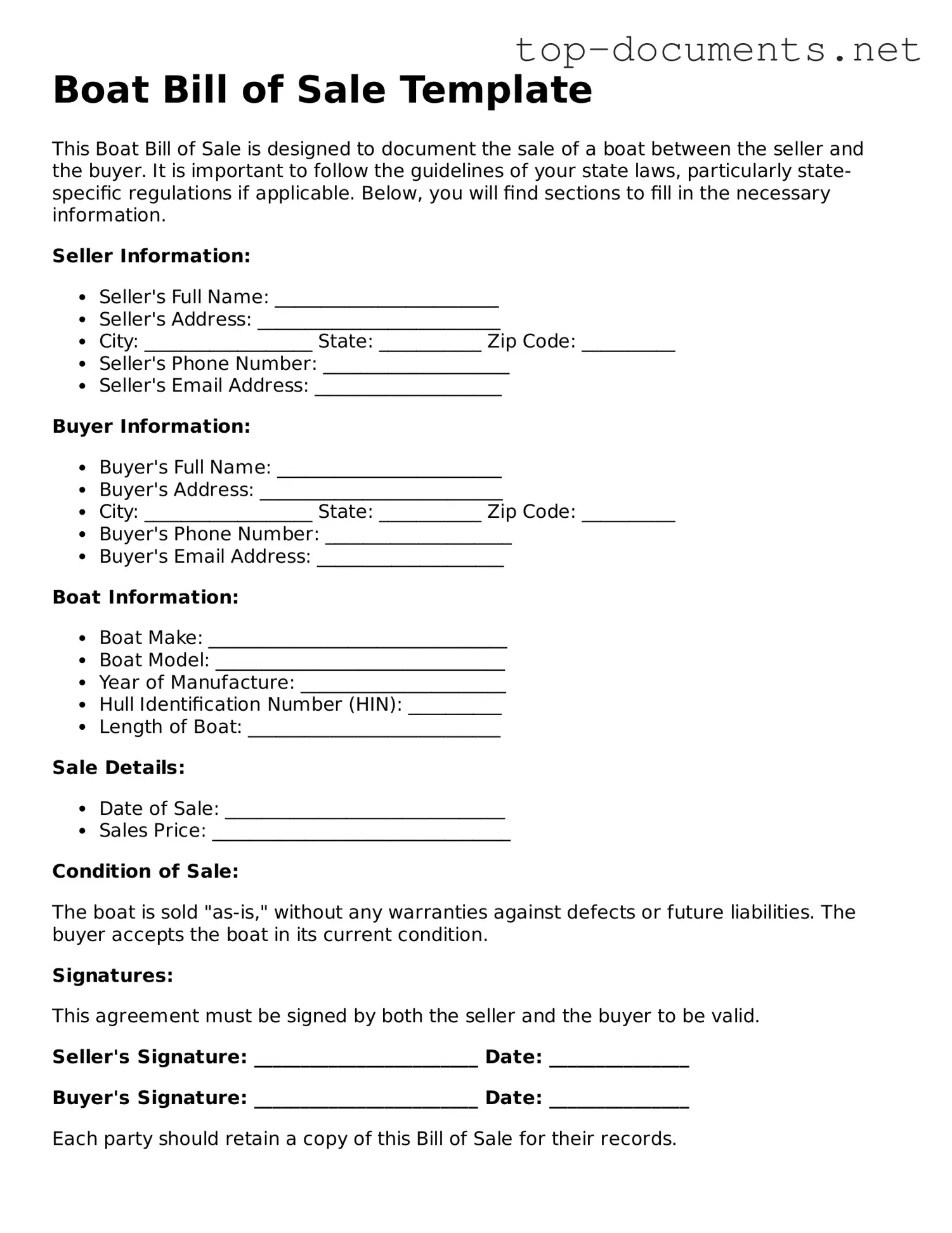 Attorney-Verified Boat Bill of Sale Form